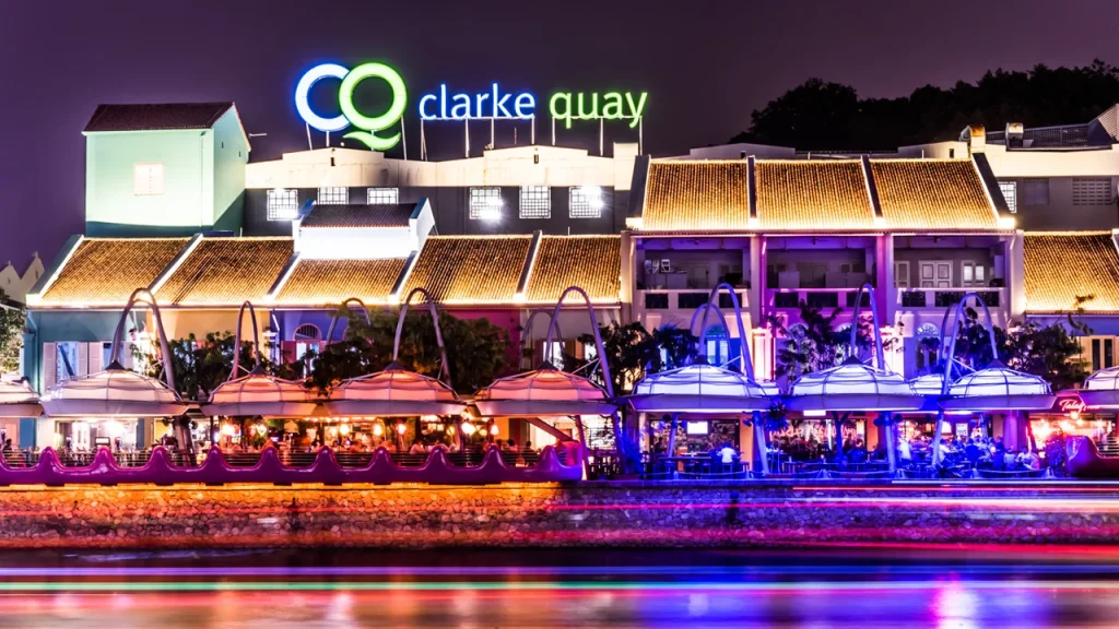 Evening at Clarke Quay or Boat Quay